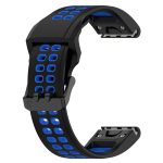For Garmin Enduro2 / Tactix7 26mm Reverse Buckle Two-color Silicone Watch Band(Black Blue) - Image 5
