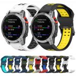For Garmin Enduro2 / Tactix7 26mm Reverse Buckle Two-color Silicone Watch Band(Blue White) - Image 2