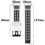For Garmin Enduro2 / Tactix7 26mm Reverse Buckle Two-color Silicone Watch Band(Black Blue) - Image 3
