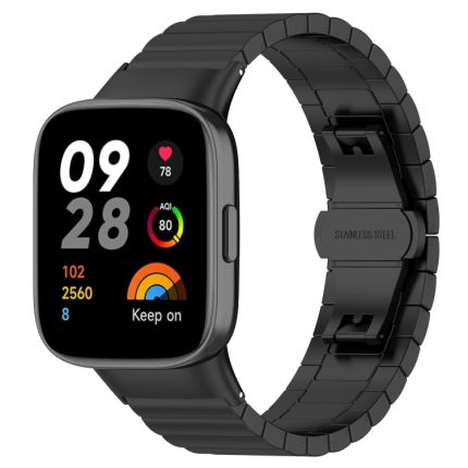 For Xiaomi Redmi Watch 3 / Mi Watch Lite 3 One-bead Steel Metal Watch Band(Black)