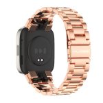 For Redmi Watch 3 Mijobs Three-Bead Metal Stainless Steel Watch Band(Rose Gold) - Image 5