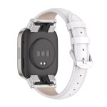 For Redmi Watch 3 Mijobs Genuine Leather Slim Watch Band(White Silver) - Image 4