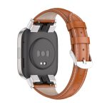 For Redmi Watch 3 Mijobs Genuine Leather Slim Watch Band(Orange Silver) - Image 4