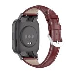 For Redmi Watch 3 Mijobs Genuine Leather Slim Watch Band(Wine Red Black) - Image 4