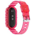 For Xiaomi Mi Band 8 Integrated Transparent Silicone Watch Band(Rose Red) - Image 2
