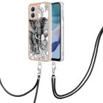 Για Motorola Moto G53 / G13 / G23 Επιμεταλλωμένη θήκη τηλεφώνου IMD διπλής όψης με κορδόνι (Totem Elephant)