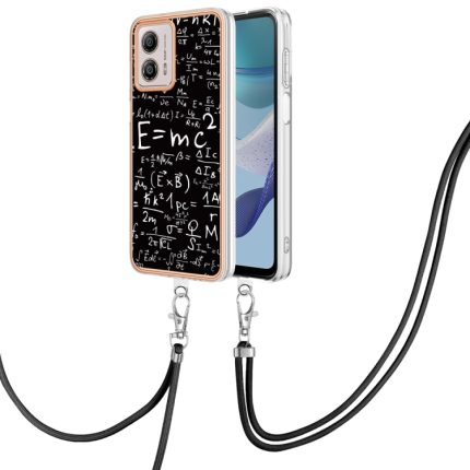 Για Motorola Moto G53 / G13 / G23 επιμεταλλωμένη θήκη τηλεφώνου IMD διπλής όψης με κορδόνι