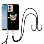 Για Motorola Moto G53 / G13 / G23 Επιμεταλλωμένη θήκη τηλεφώνου IMD διπλής όψης με κορδόνι - Image 2