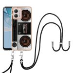 For Motorola Moto G53 / G13 / G23 Electroplating Dual-side IMD Phone Case with Lanyard(Retro Radio) - Image 2