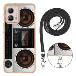 For Motorola Moto G53 / G13 / G23 Electroplating Dual-side IMD Phone Case with Lanyard(Retro Radio) - Image 3