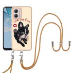 For Motorola Moto G53 / G13 / G23 Electroplating Dual-side IMD Phone Case with Lanyard(Lucky Dog) - Image 2