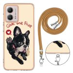 For Motorola Moto G53 / G13 / G23 Electroplating Dual-side IMD Phone Case with Lanyard(Lucky Dog) - Image 3
