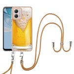 For Motorola Moto G53 / G13 / G23 Electroplating Dual-side IMD Phone Case with Lanyard(Draft Beer) - Image 2
