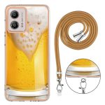 For Motorola Moto G53 / G13 / G23 Electroplating Dual-side IMD Phone Case with Lanyard(Draft Beer) - Image 3