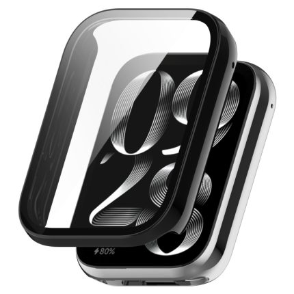 For Xiaomi Mi Band 8 Pro PC + Tempered Glass Film Integrated Watch Protective Case(Black)