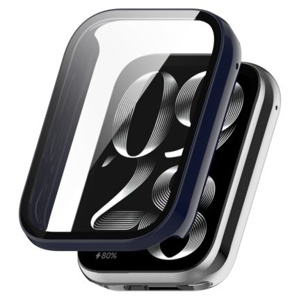 For Xiaomi Mi Band 8 Pro PC + Tempered Glass Film Integrated Watch Protective Case(Ink Blue)