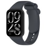 For Xiaomi Mi Band 8 Pro Solid Color Black Buckle Silicone Watch Band(Dark Grey)