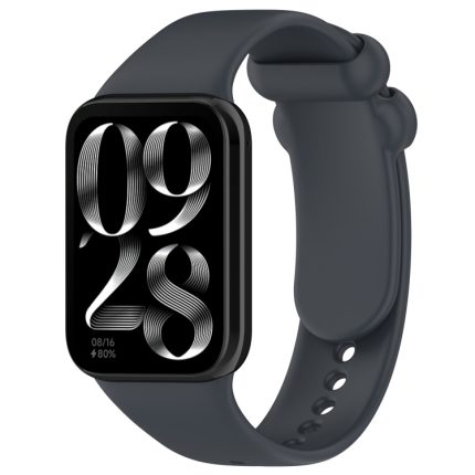 For Xiaomi Mi Band 8 Pro Solid Color Black Buckle Silicone Watch Band(Dark Grey)