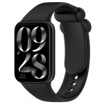 For Xiaomi Mi Band 8 Pro Solid Color Black Buckle Silicone Watch Band(Black)