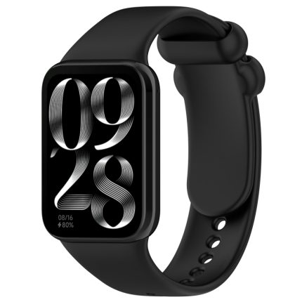 For Xiaomi Mi Band 8 Pro Solid Color Black Buckle Silicone Watch Band(Black)