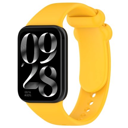 For Xiaomi Mi Band 8 Pro Solid Color Black Buckle Silicone Watch Band(Yellow)