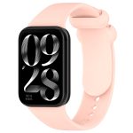For Xiaomi Mi Band 8 Pro Solid Color Black Buckle Silicone Watch Band(Light Pink)