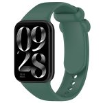 For Xiaomi Mi Band 8 Pro Solid Color Black Buckle Silicone Watch Band(Dark Green)