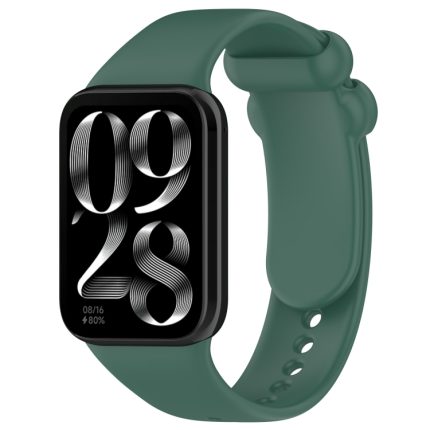 For Xiaomi Mi Band 8 Pro Solid Color Black Buckle Silicone Watch Band(Dark Green)