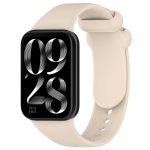 For Xiaomi Mi Band 8 Pro Solid Color Black Buckle Silicone Watch Band(Starlight Color)