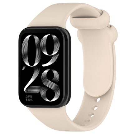 For Xiaomi Mi Band 8 Pro Solid Color Black Buckle Silicone Watch Band(Starlight Color)