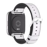 For Redmi Watch 3 Lite / Watch 3 Active Mijobs TPU Leather Watch Band(White Silver) - Image 4