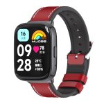 For Redmi Watch 3 Lite / Watch 3 Active Mijobs TPU Leather Watch Band(Red Black)