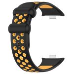 For Redmi Watch 4 Two Color Silicone Sports Watch Band(Black Yellow) - Image 2
