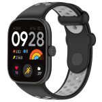 For Redmi Watch 4 Two Color Silicone Sports Watch Band(Black Grey)