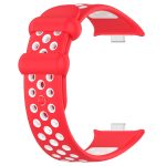 For Redmi Watch 4 Two Color Silicone Sports Watch Band(Red White) - Image 2