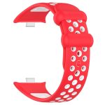 For Redmi Watch 4 Two Color Silicone Sports Watch Band(Red White) - Image 4