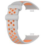 For Redmi Watch 4 Two Color Silicone Sports Watch Band(Grey Orange) - Image 2