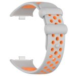For Redmi Watch 4 Two Color Silicone Sports Watch Band(Grey Orange) - Image 4
