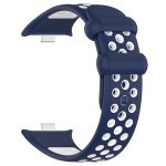 For Redmi Watch 4 Two Color Silicone Sports Watch Band(Midnight Blue White) - Image 4