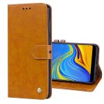Business Style Oil Wax Texture Οριζόντια δερμάτινη θήκη για Samsung Galaxy A9 (2018) / A9s, με θήκη & υποδοχές για κάρτες & πορτοφόλι c(Καφέ)