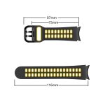 For Samsung Galaxy Watch 5 Pro 45mm 20mm Breathable Two-Color Silicone Watch Band(Midnight Blue+Yellow) - Image 6