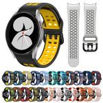 For Samsung Galaxy Watch 4 40mm 20mm Breathable Two-Color Silicone Watch Band(Midnight Blue+Yellow) - Image 2