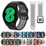 For Samsung Galaxy Watch 4 44mm 20mm Breathable Two-Color Silicone Watch Band(Midnight Blue+Yellow) - Image 2
