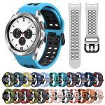For Samsung Galaxy Watch 4 Classic 42mm 20mm Breathable Two-Color Silicone Watch Band(Midnight Blue+Yellow) - Image 2