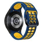 For Galaxy Watch Active 2 20mm Breathable Two-Color Silicone Watch Band(Midnight Blue+Yellow) - Image 7