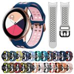 For Galaxy Watch Active 2 20mm Breathable Two-Color Silicone Watch Band(Midnight Blue+Yellow) - Image 2