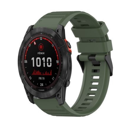 All Categories »  Smart Wear »  Garmin Watch »  Watch Bands For Garmin Fenix 7X 26mm Horizontal Texture Silicone Watch Band with Removal Tool(Army Green)