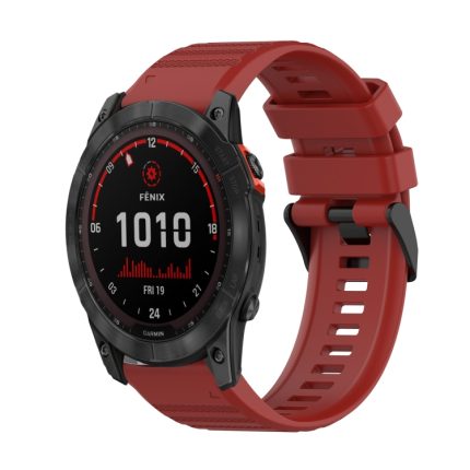For Garmin Fenix 7X 26mm Horizontal Texture Silicone Watch Band with Removal Tool(Red)