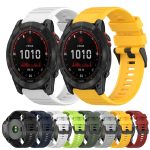 For Garmin Fenix 7X 26mm Horizontal Texture Silicone Watch Band with Removal Tool(White) - Image 2