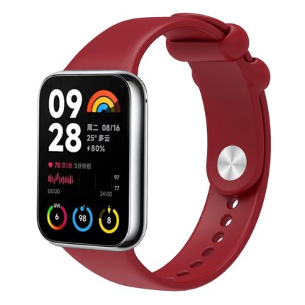 For Xiaomi Mi Band 8 Pro Solid Color Reverse Buckle Silicone Watch Band(Wine Red)
